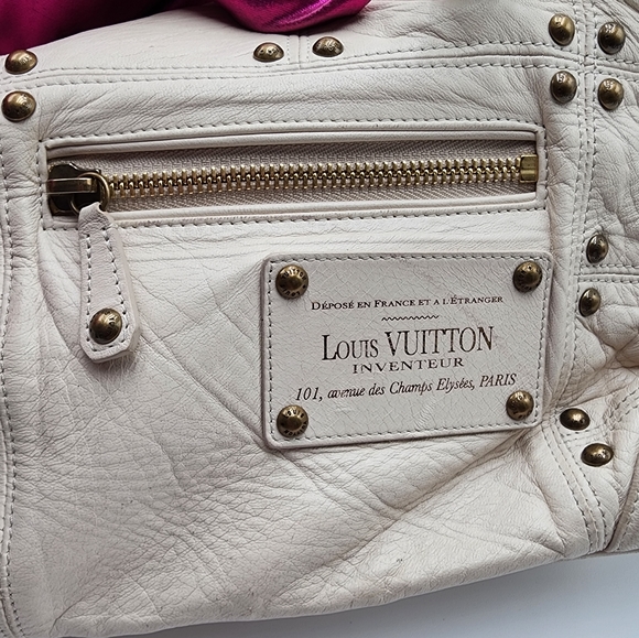 Louis Vuitton White Leather Sac Riveting Bag - Dust Bag + Lock & Key + COA - Picture 16 of 16